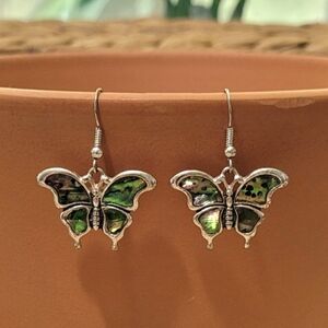 Abalone Shell Butterfly Earrings New